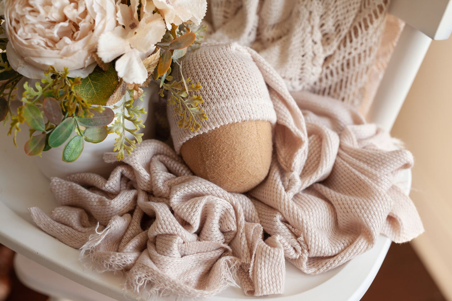 Light Mauve Wrap and Sleepy Cap