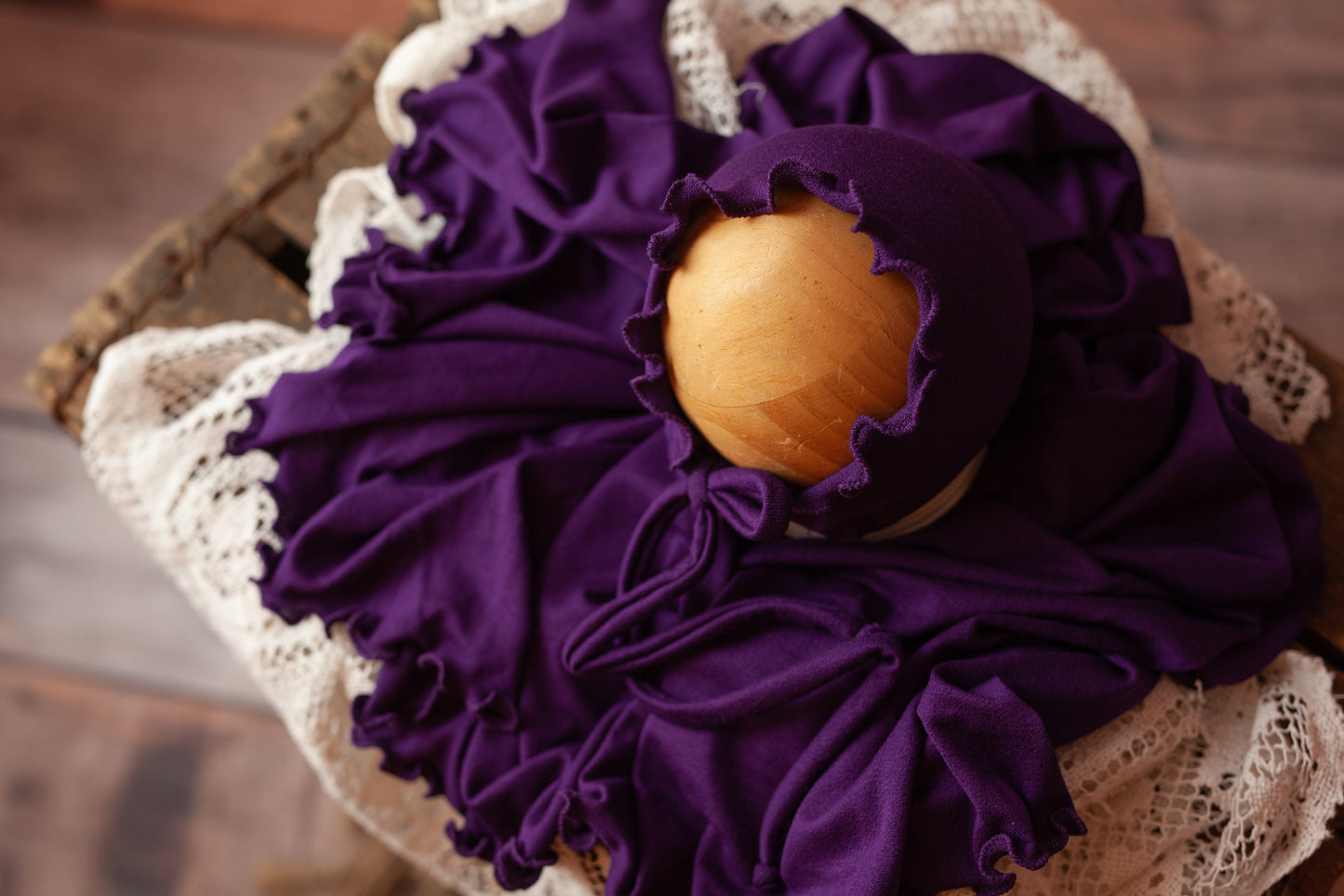 Grape - Curly Wrap and Bonnet Set