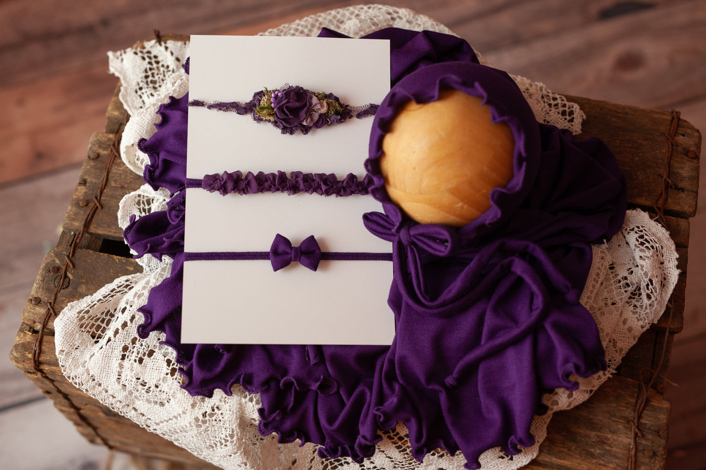 Grape - Curly Wrap and Bonnet Set