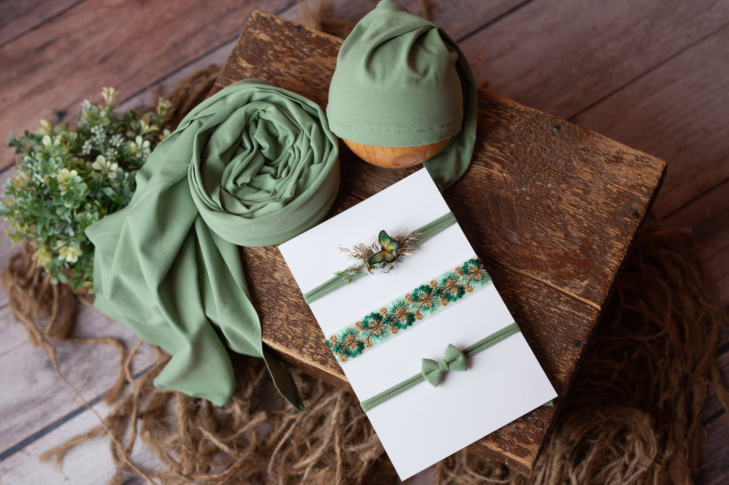 Shades of Sage - Set of 3 tiebacks