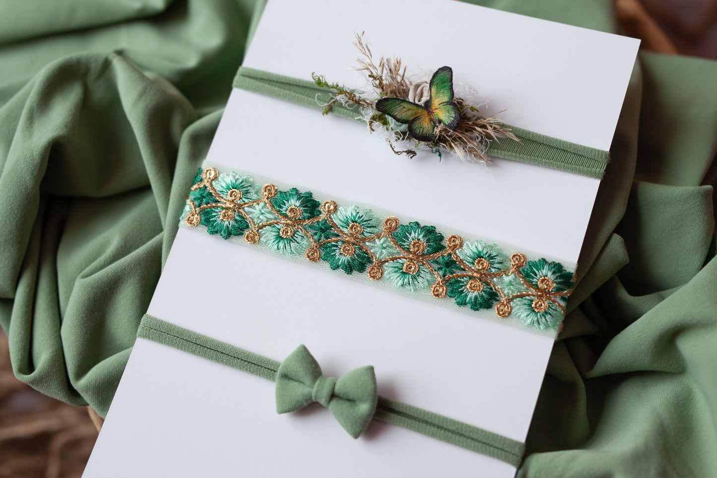 Shades of Sage - Set of 3 tiebacks