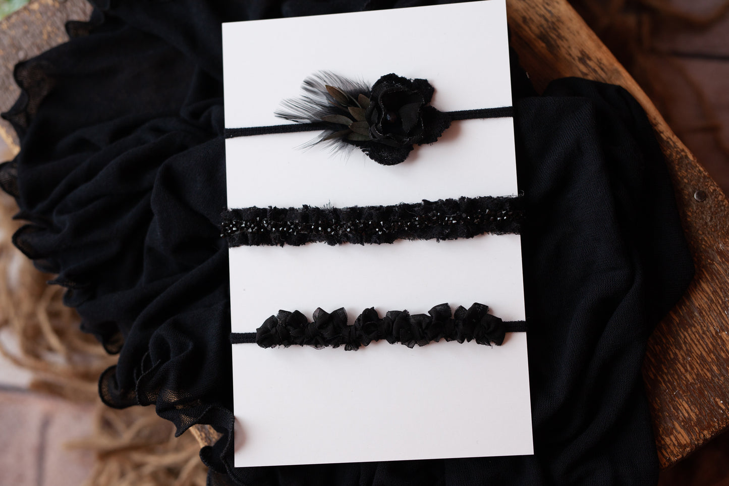 Black - Set of 3 tiebacks