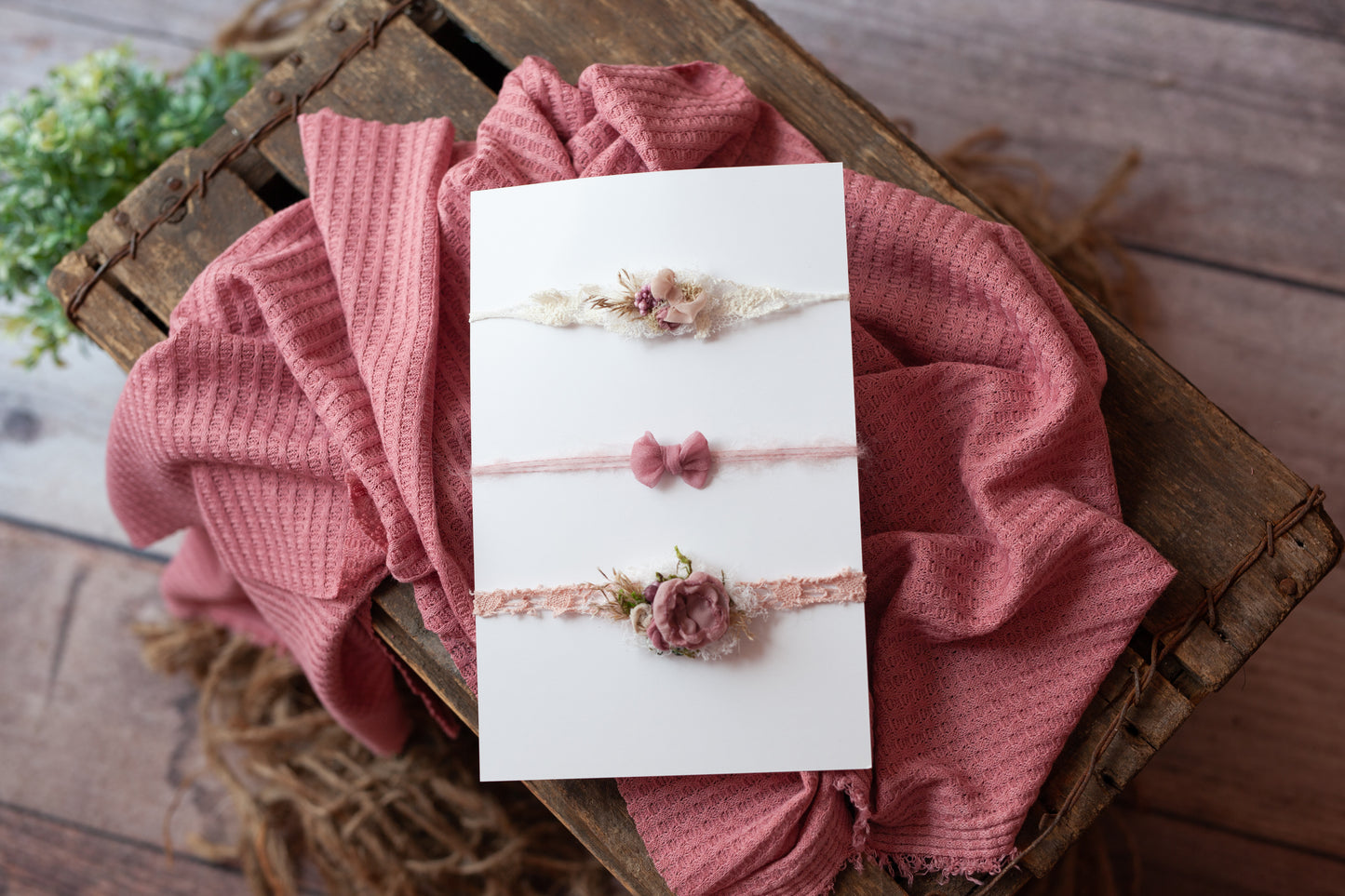Dusty Rose- Set of 3 tiebacks