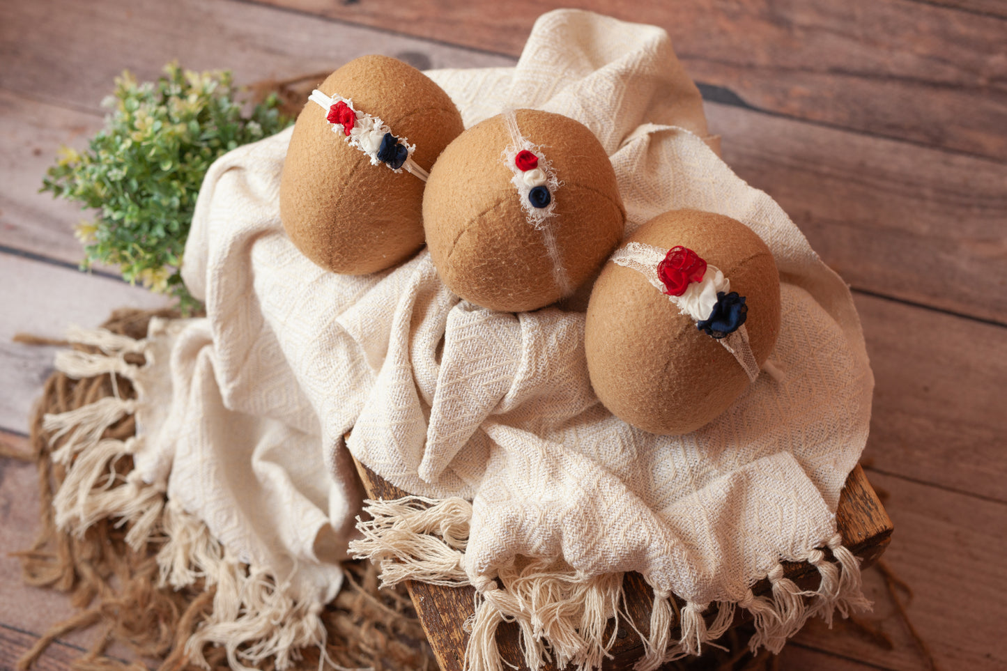 Inspired by Red, White and Blue - set of three tiebacks