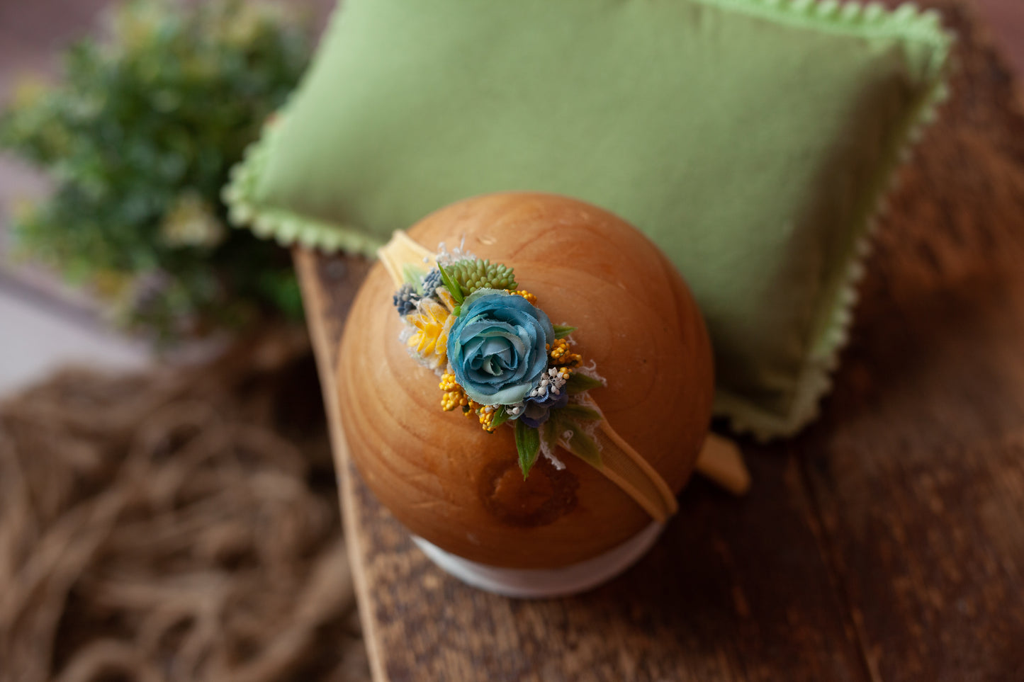 Spring Green Pillow and Tieback