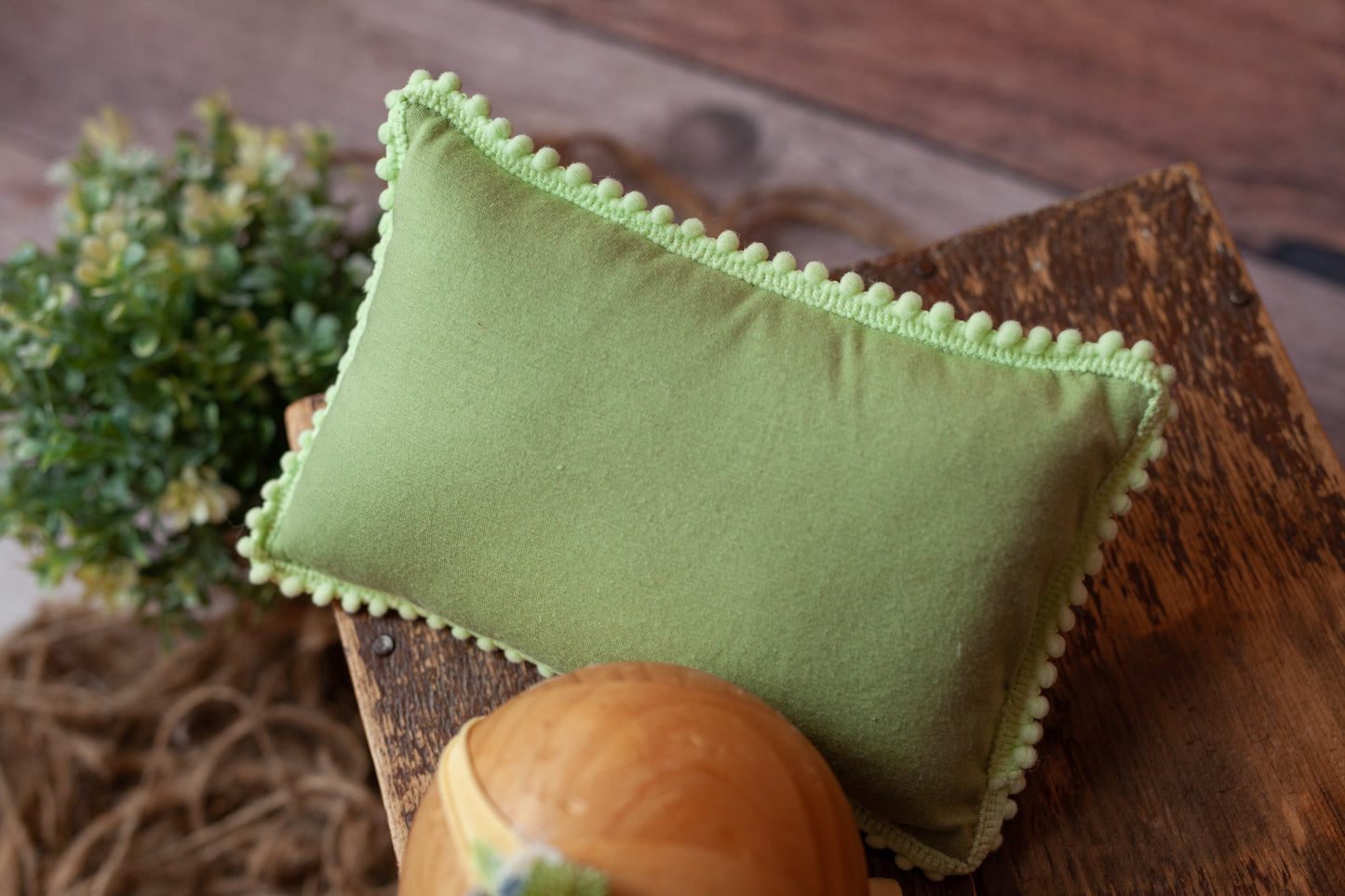 Spring Green Pillow and Tieback