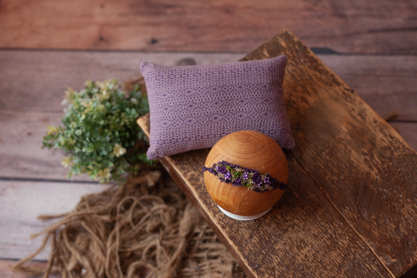 Purple Pillow and Tieback
