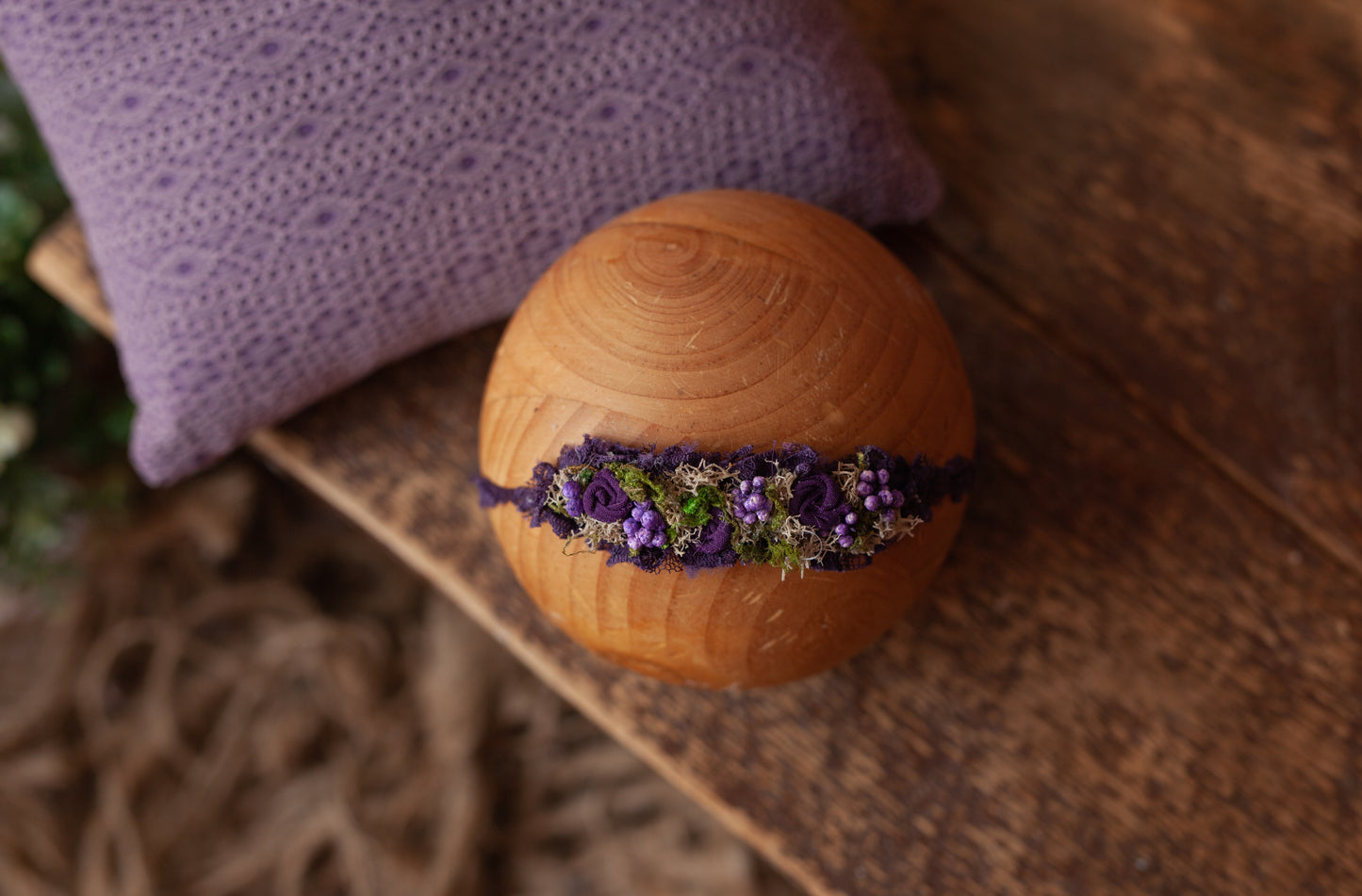 Purple Pillow and Tieback