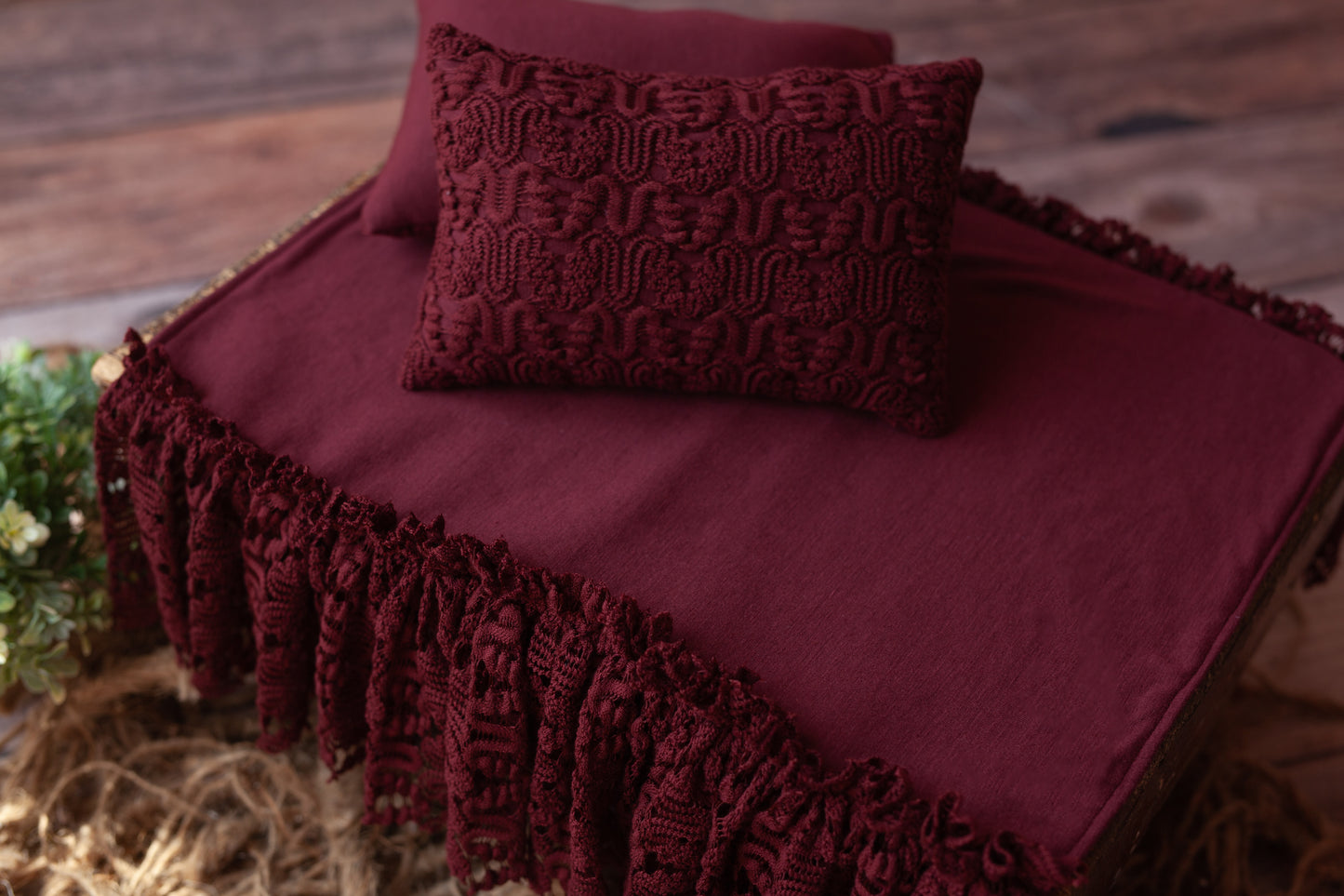 Wine and Lace - Tiny Bedspread and Pillow