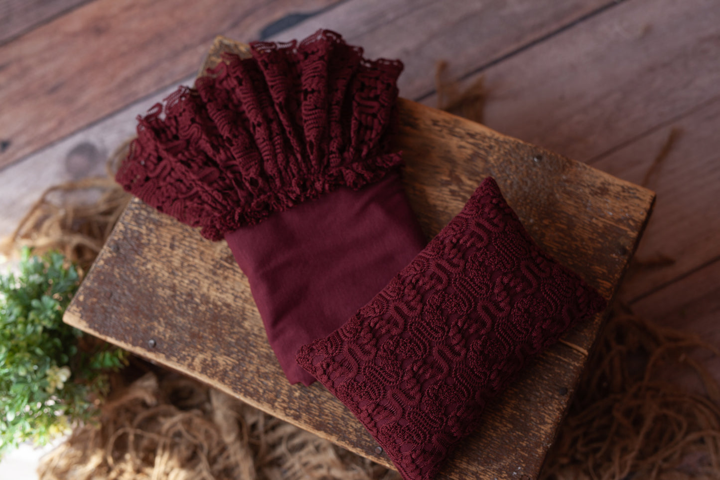 Wine and Lace - Tiny Bedspread and Pillow