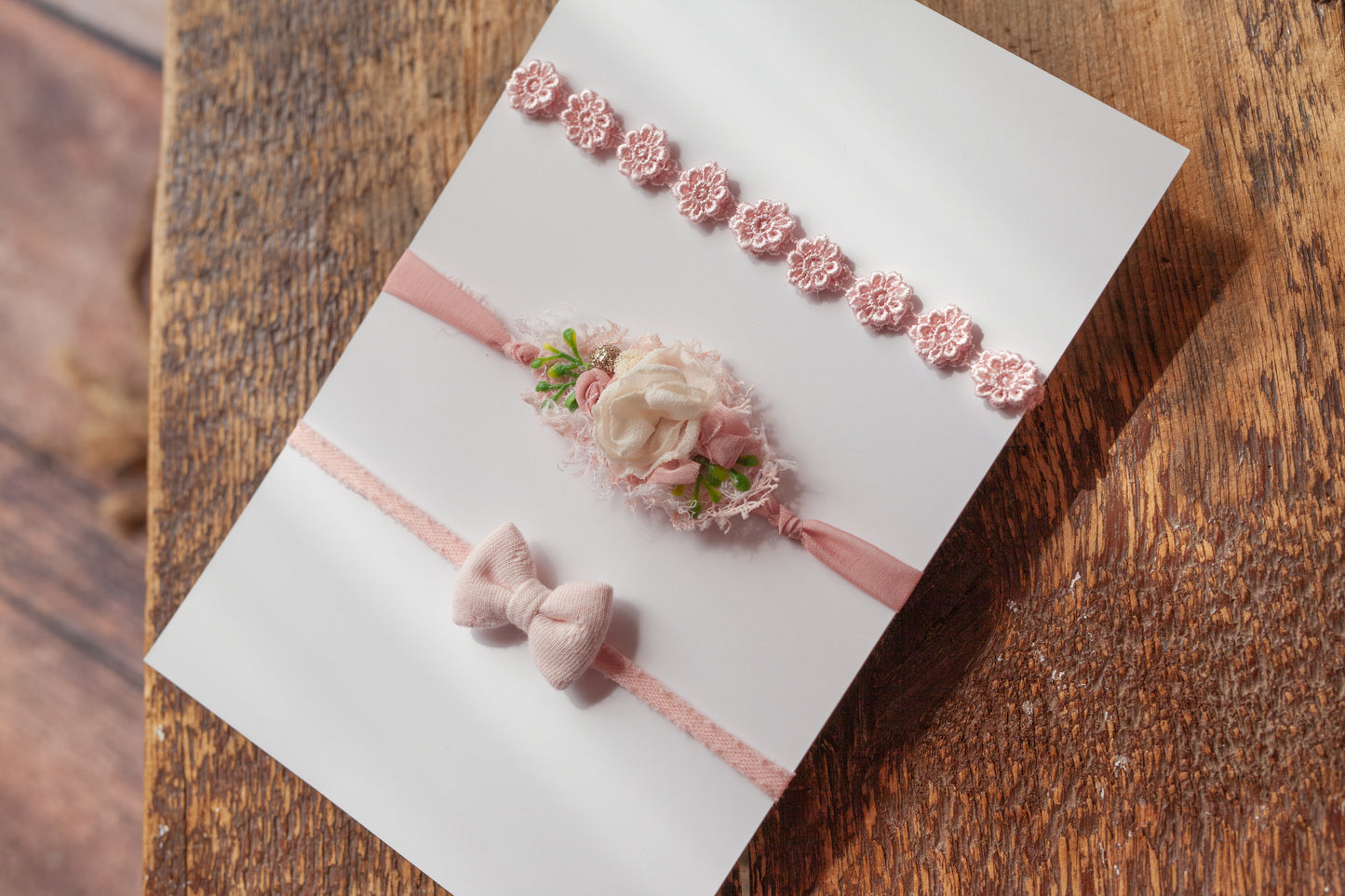 "Sweet Pink" set of three tiebacks