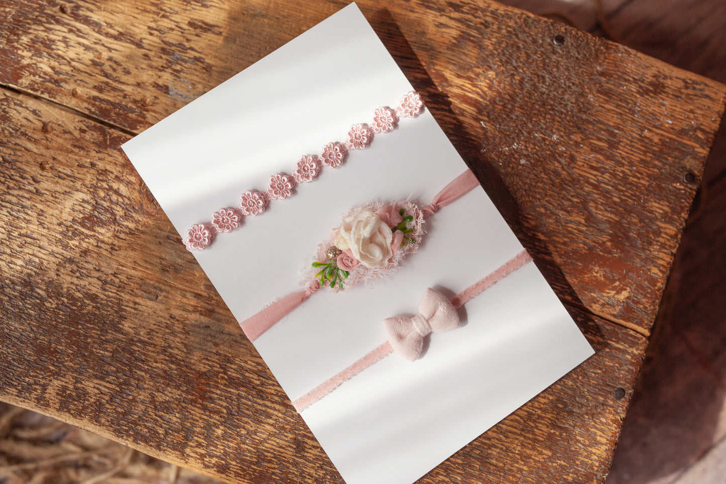 "Sweet Pink" set of three tiebacks