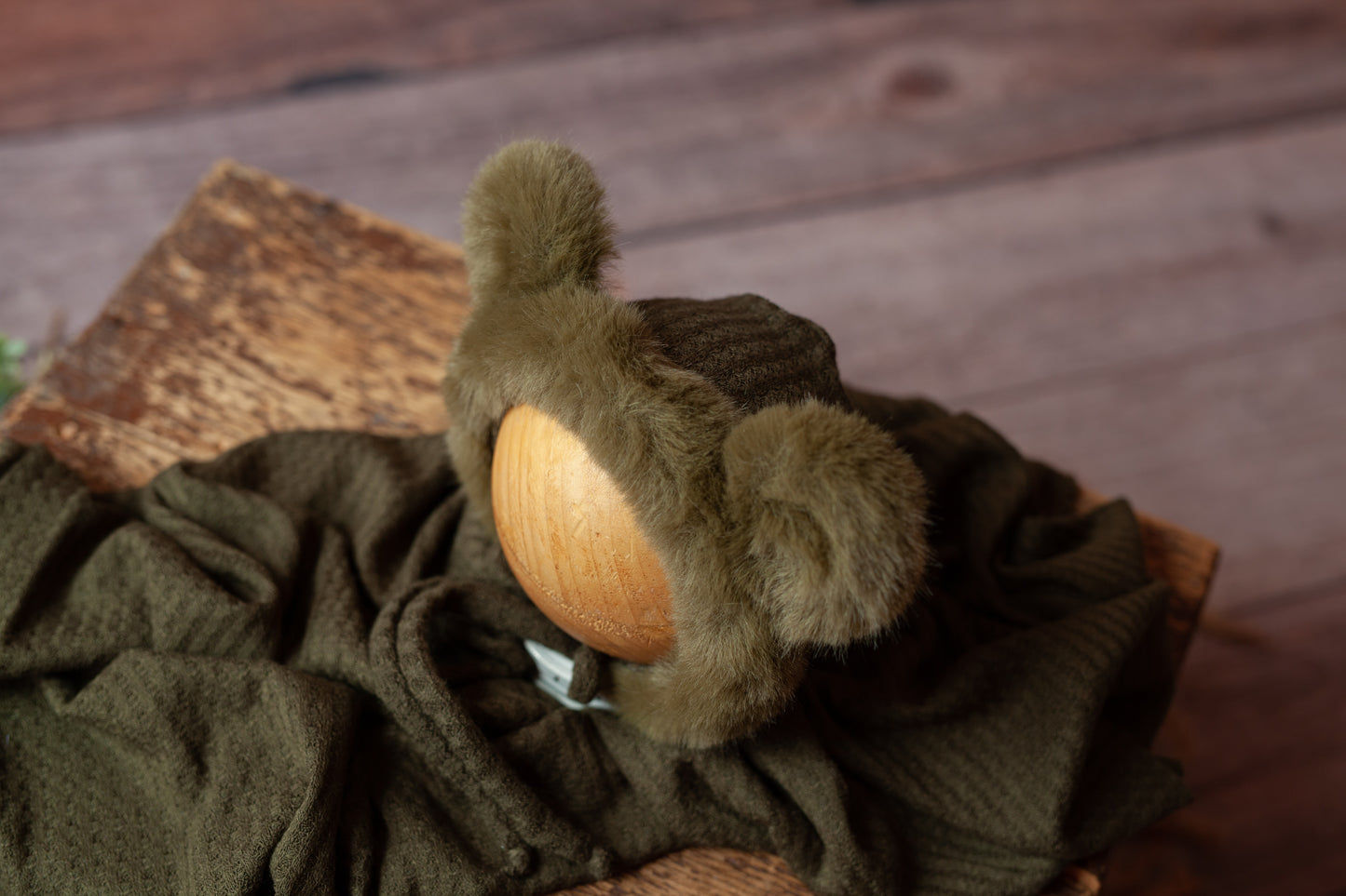 Olive Wrap and Bear Bonnet