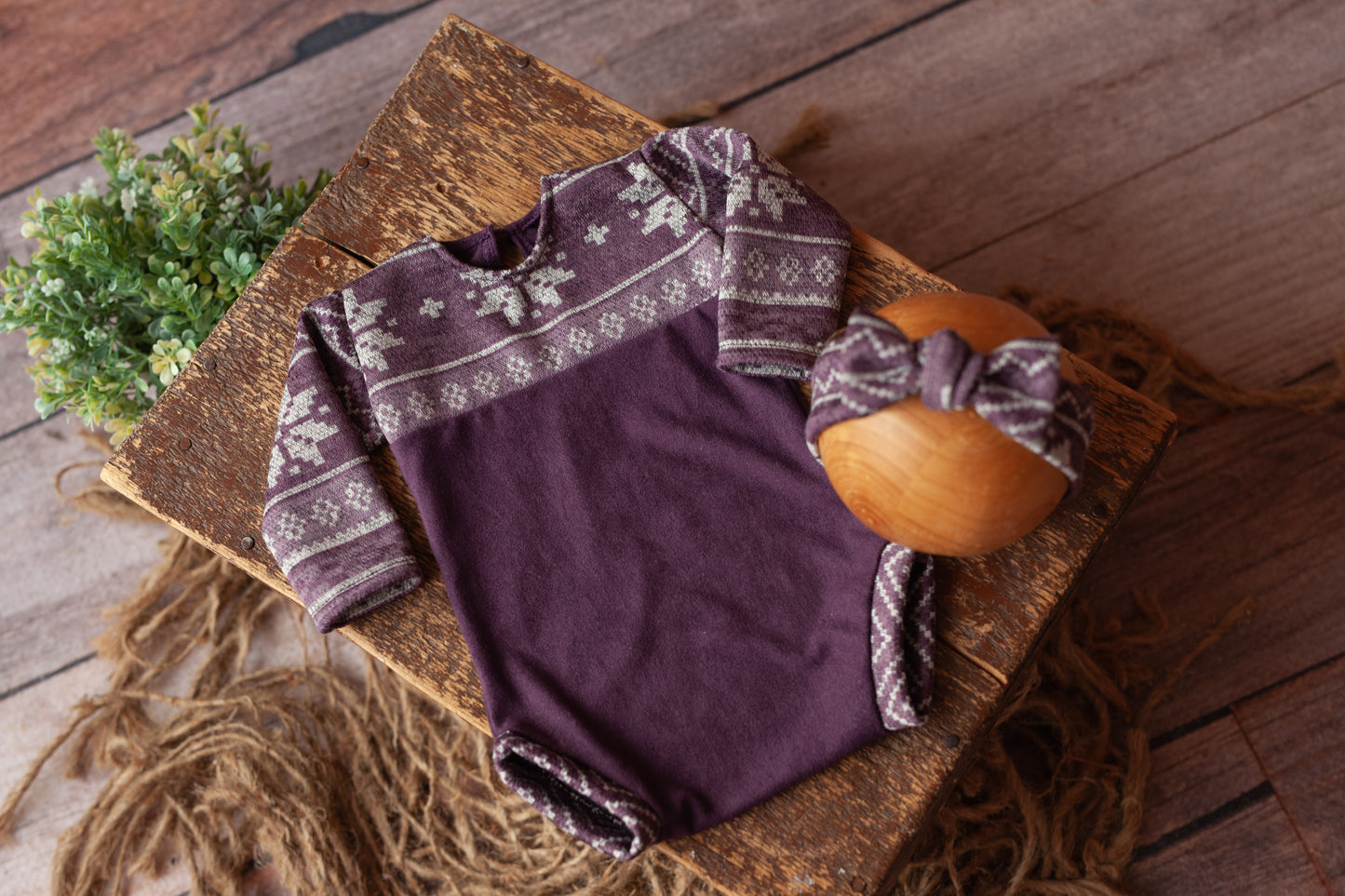Viola - Newborn Purple Romper and Headband