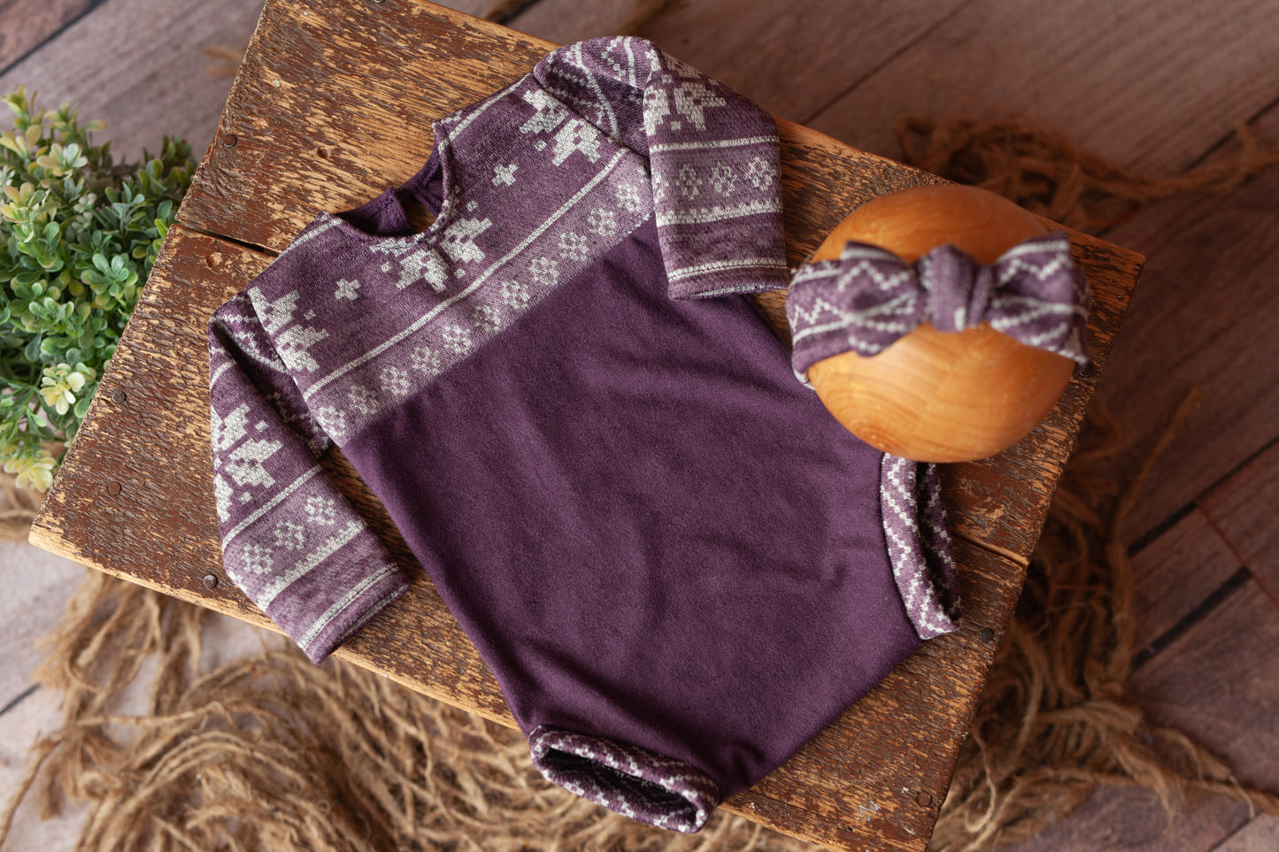 Viola - Newborn Purple Romper and Headband