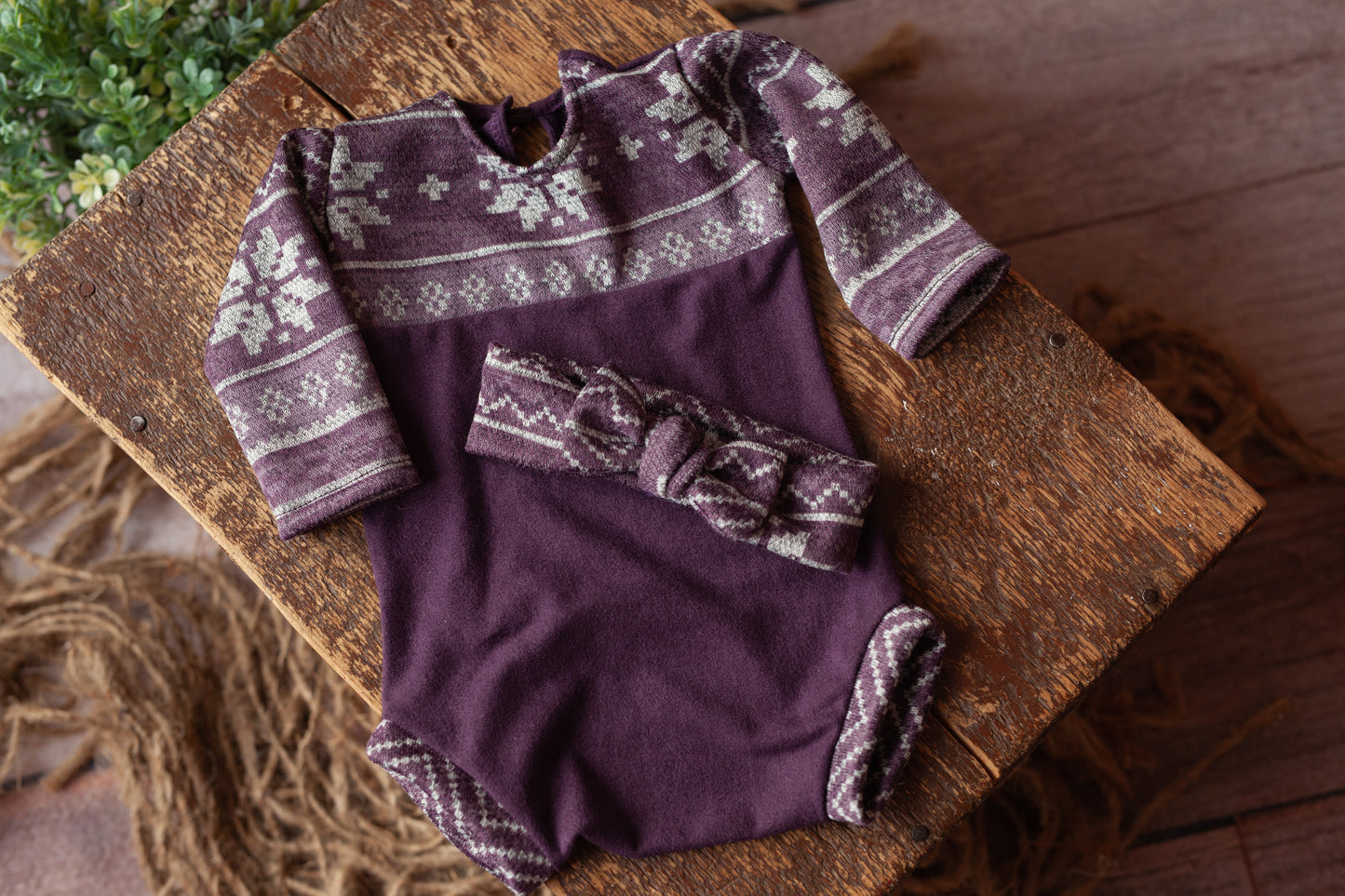 Viola - Newborn Purple Romper and Headband