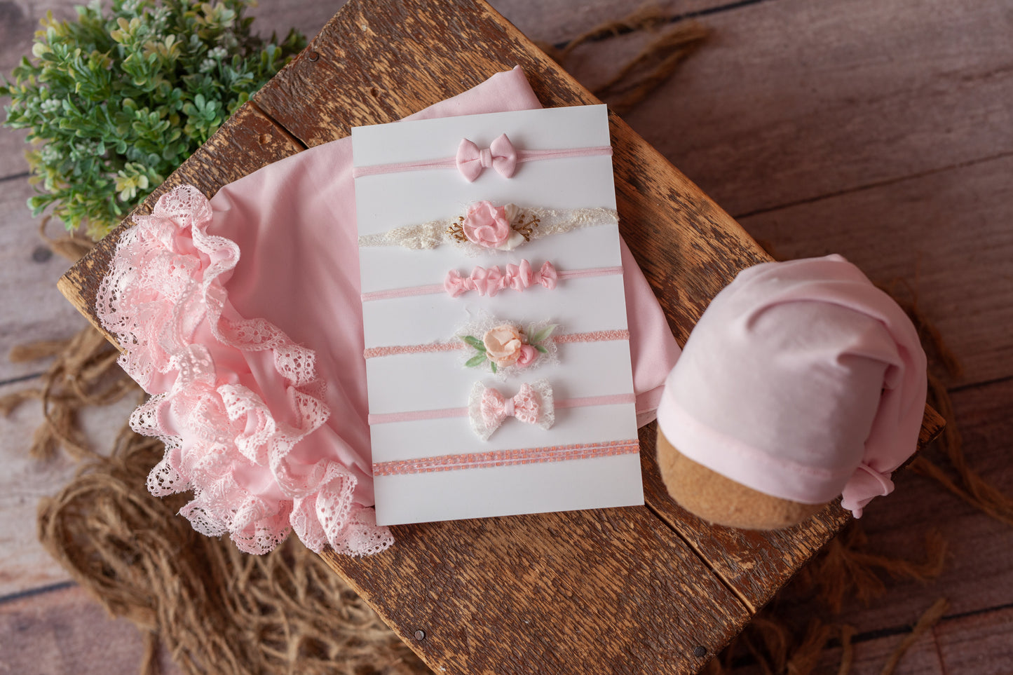 Petal Pink - Lace Trimmed Wrap Set