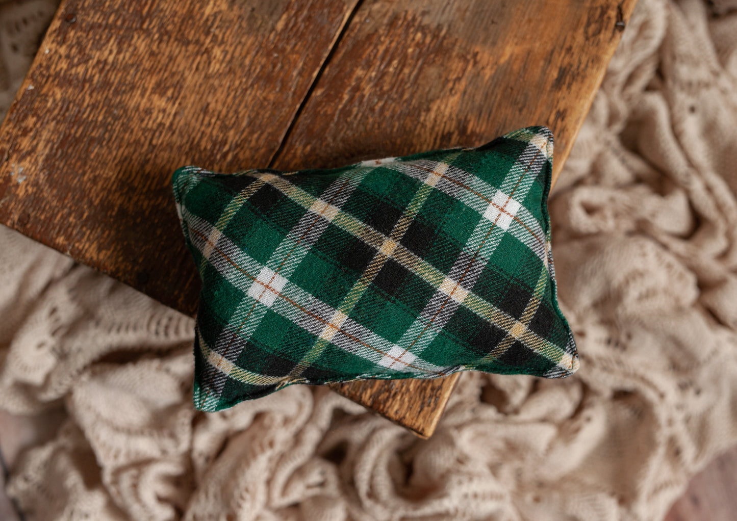 Plaid Green Pillow