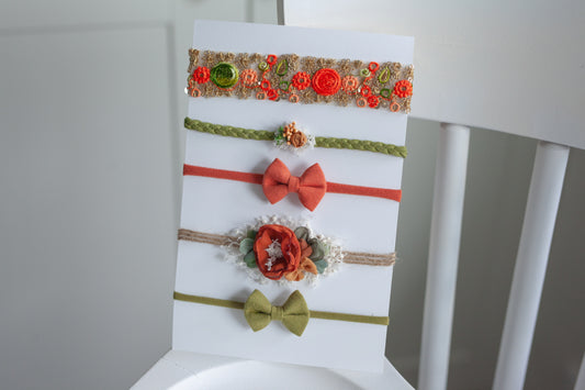Pumpkin and Avocado - Set of 5 tiebacks