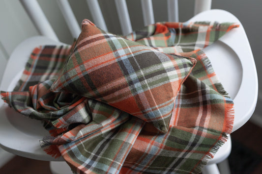 Plaid Layer and Double Sided Pillow