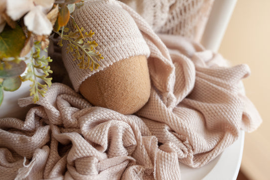 Light Mauve Wrap and Sleepy Cap