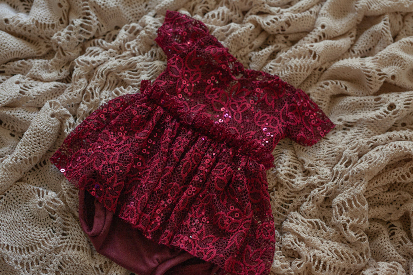 Maroon Newborn Romper
