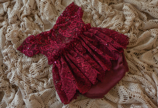 Maroon Newborn Romper
