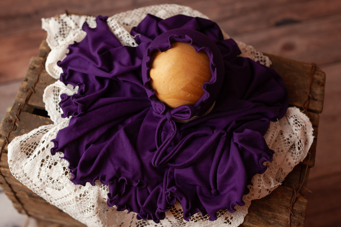 Grape - Curly Wrap and Bonnet Set