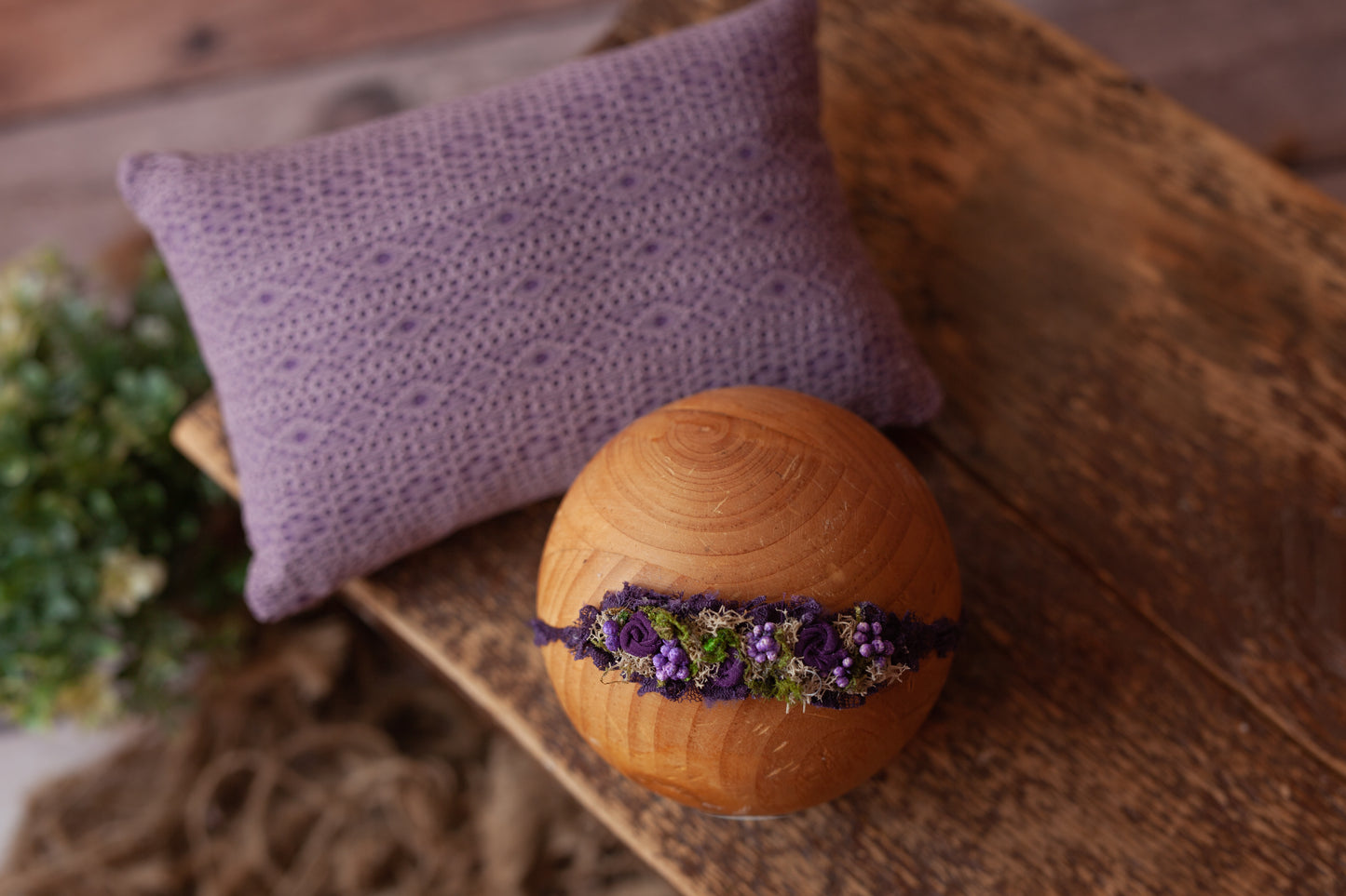 Purple Pillow and Tieback