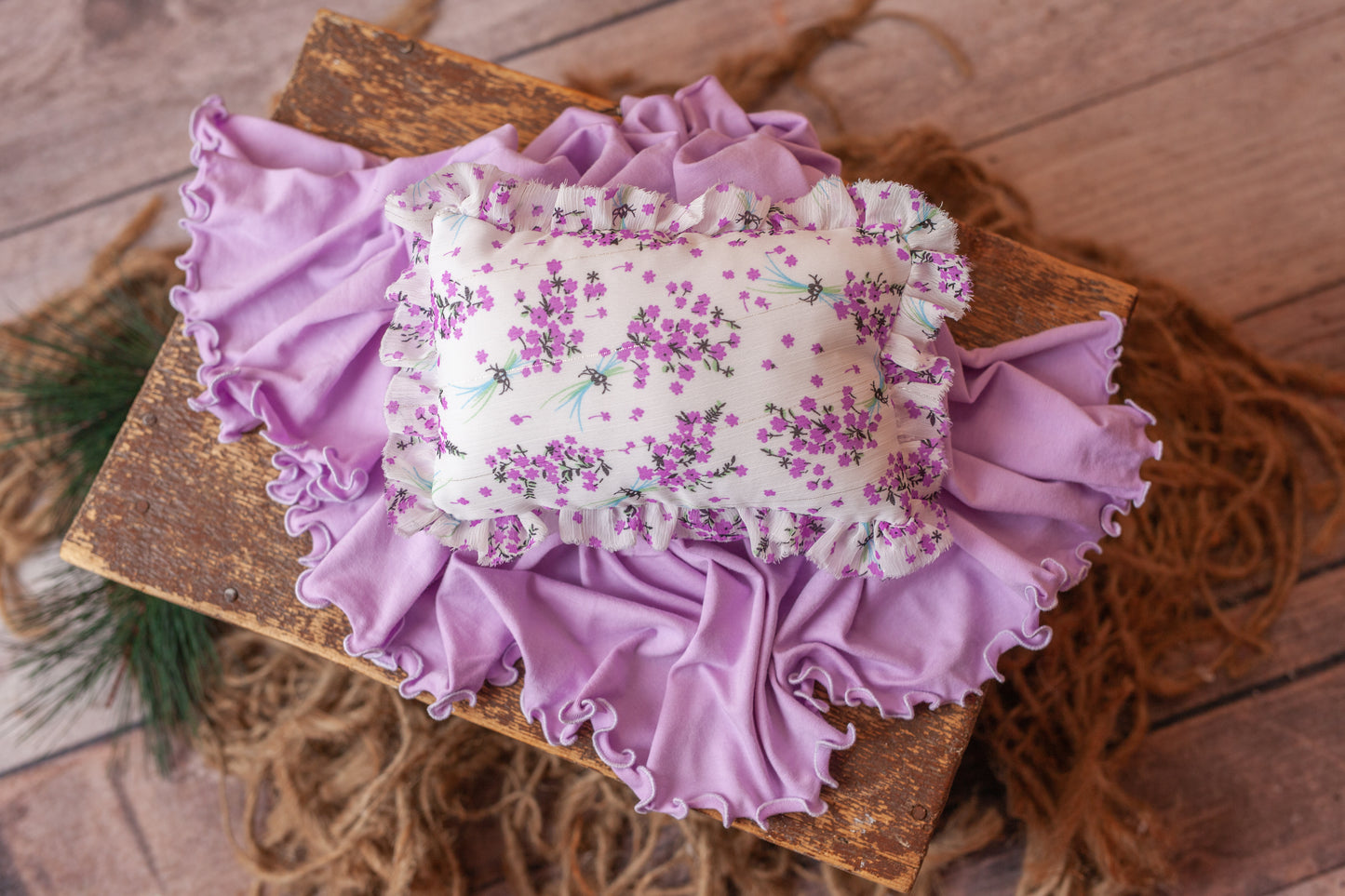Purple Curly Wrap and Pillow