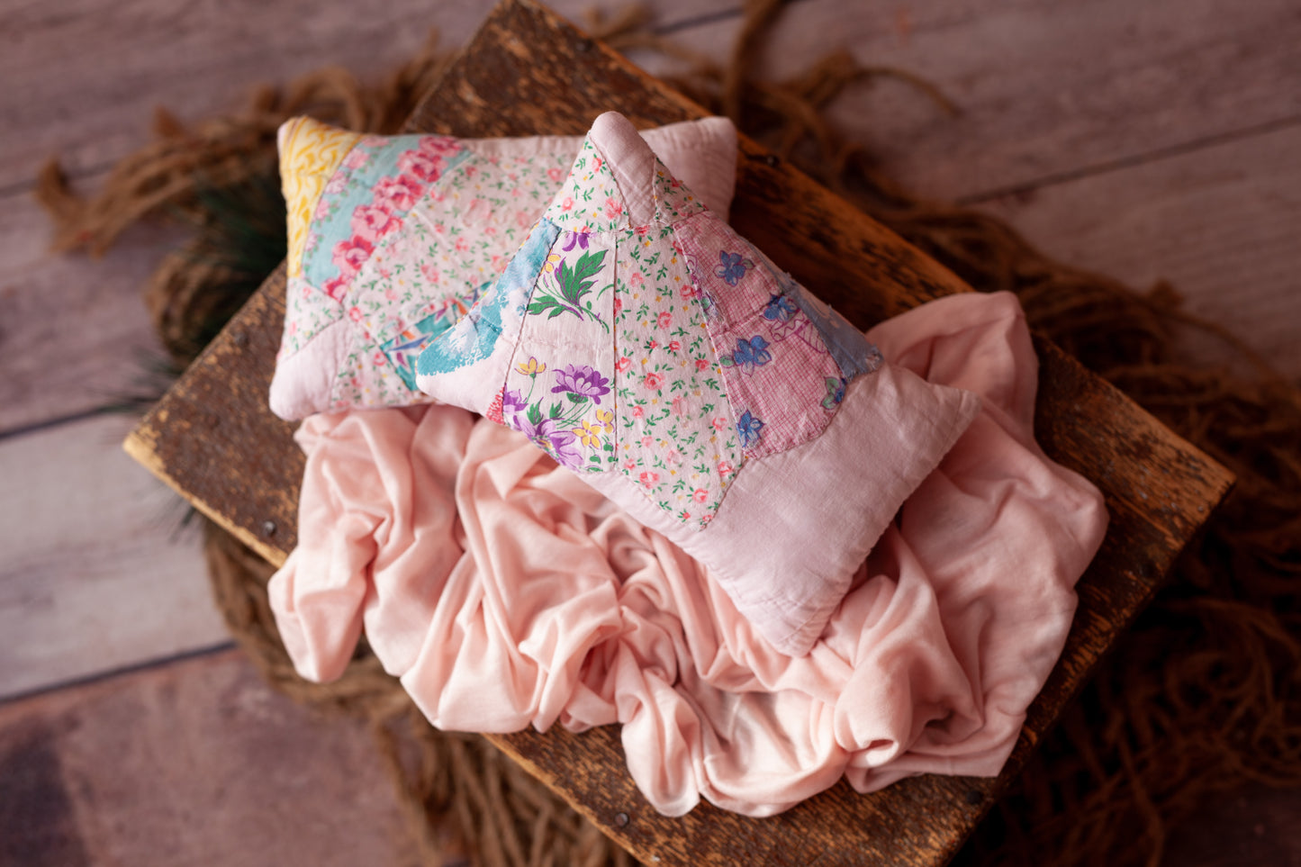 Cindy - Vintage Quilted Pillow and Wrap